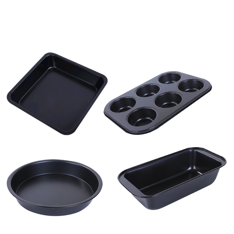 4pcs Non Stick Square Cake Pan Cheese Cookie Bread Pizza Baking Tray Bakeware Tool