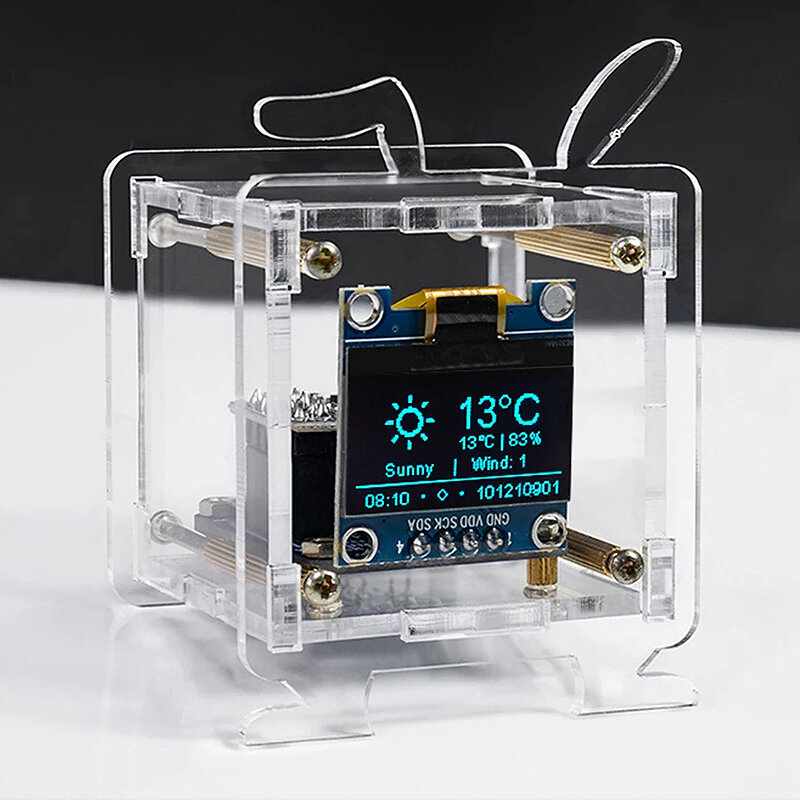 DC5V ESP8266 DIY Electronic Kit Mini Weather Forecast Clock Coupon ...