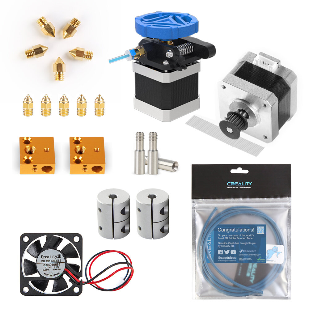 

Creality 3D® Ender-3 V2 Wearing Parts Set with E-motor Kit + Heater Block + 42-34 Motor + Throat Tube + Nozzles Kit for