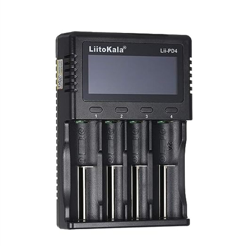 

Liitokala Lii-PD4 LCD 3.7V 18650 21700 26650 4 Slots Intelligent Battery Charger for Cylindrical Rechargeable Battery LC