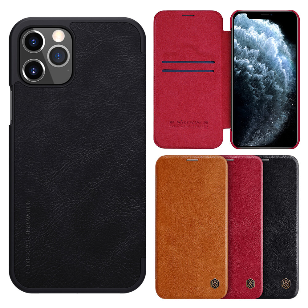 

NILLKIN Bumper Flip Shockproof with Card Slot Full Cover PU Leather Protective Case for iPhone 12 Pro /12