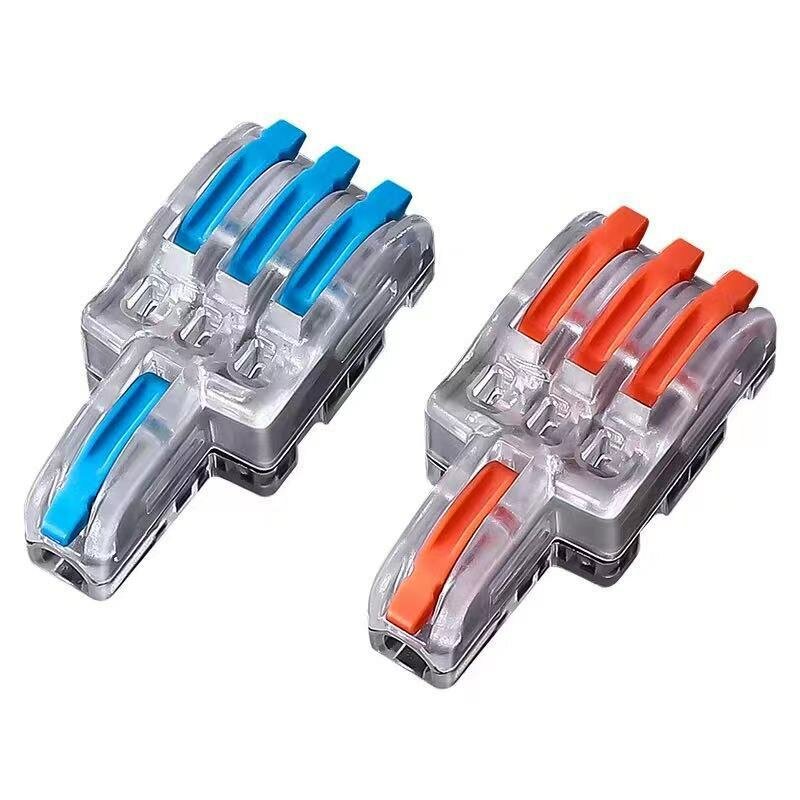LUSTREON F13 Wire Connector 1 In 3 Out Color Handle Branch Terminal Transparent Shell Combined Butt-