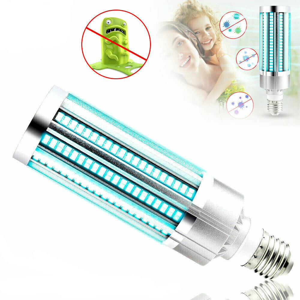 60W UV Lamp UVC E27 LED Bulb Household Ozone Disinfection Light + Remote Control Sterilizer Lamp