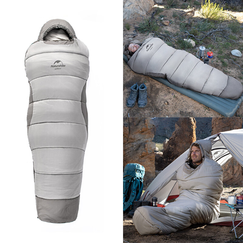 Naturehike Penguin Baumwollschlafsack, verdickt, warm und kalt, tragbar für Outdoor-Camping.