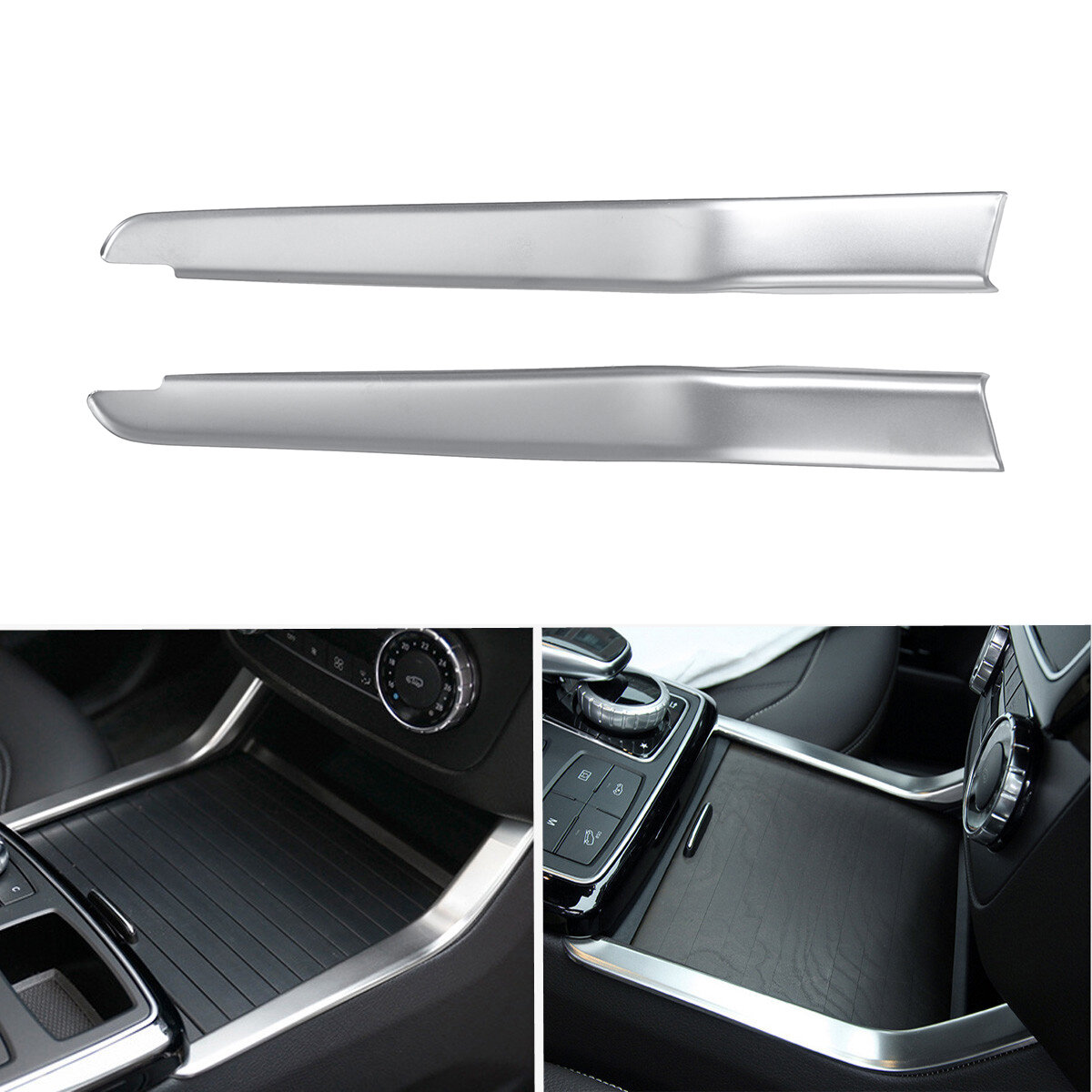 2PCS Console Water Cup Holder Cover Trim For Mercedes GL X166 ML W166 2012-2015