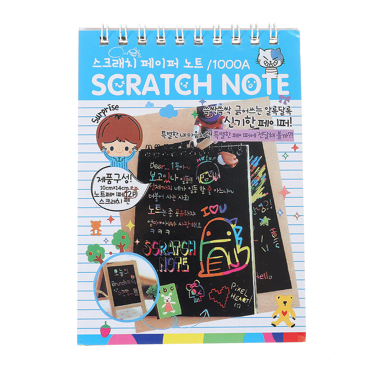 DIY Doodling Drawing Magic Scratch 12 Pages Painting Notebook for Kids Children Educational Toys Sta