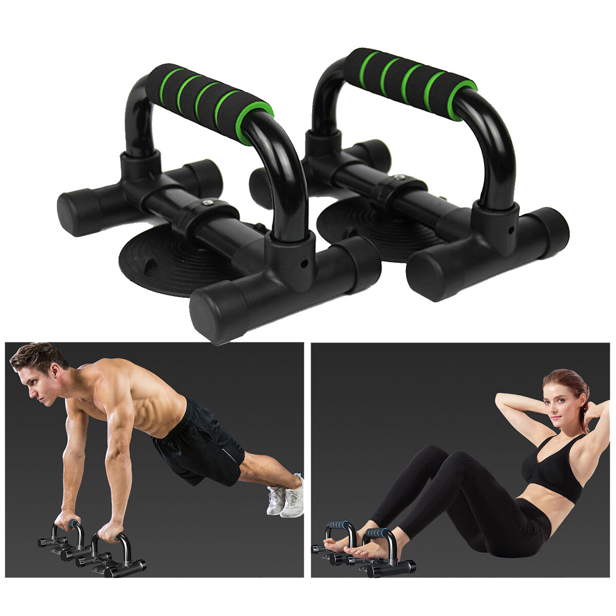 1 Pair Muscle Strength Training Push Up Stand Bar Sit-up Stands Home Workout Sports Fitness Equipmen