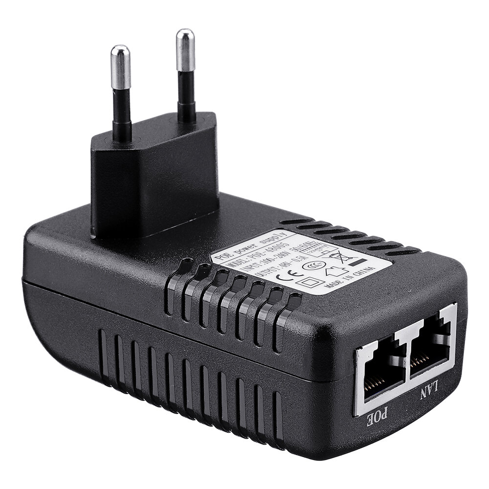 

EU Plug CCTV Security 48V 0.5A 24W POE Wall Plug POE Injector Ethernet Adapter IP Camera Phone PoE Power Supply