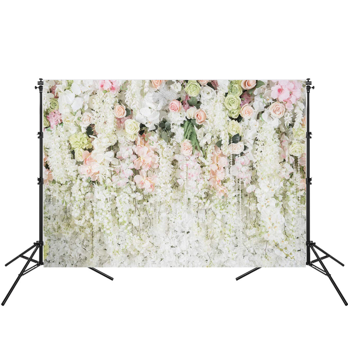 09x15m 15x21m 18x27m White Flowers Sea Photography Studio Wall Backdrop Photo Background Cloth for Birthday Weddin