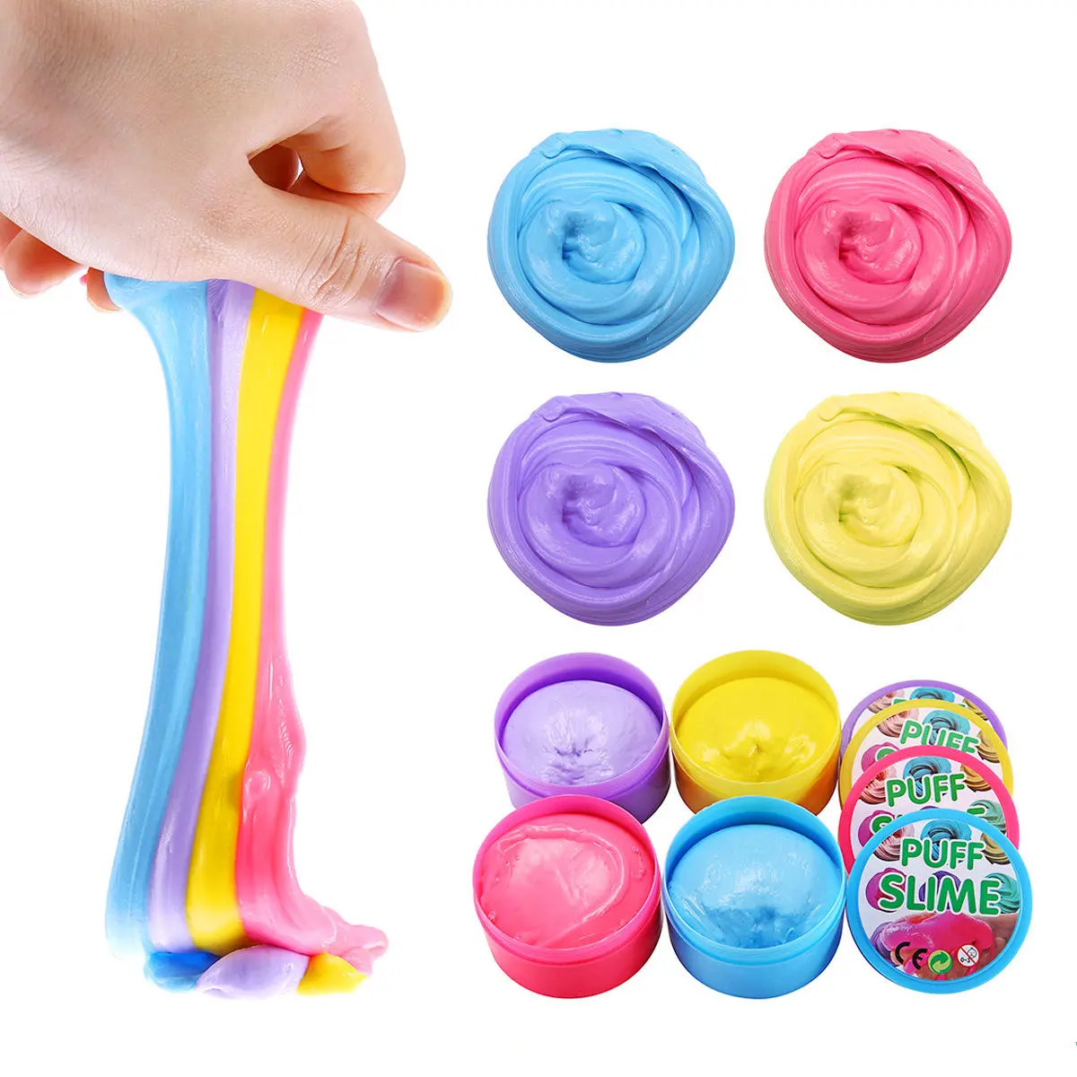 4pcs colorful mud non toxic puff slime diy environmental toy