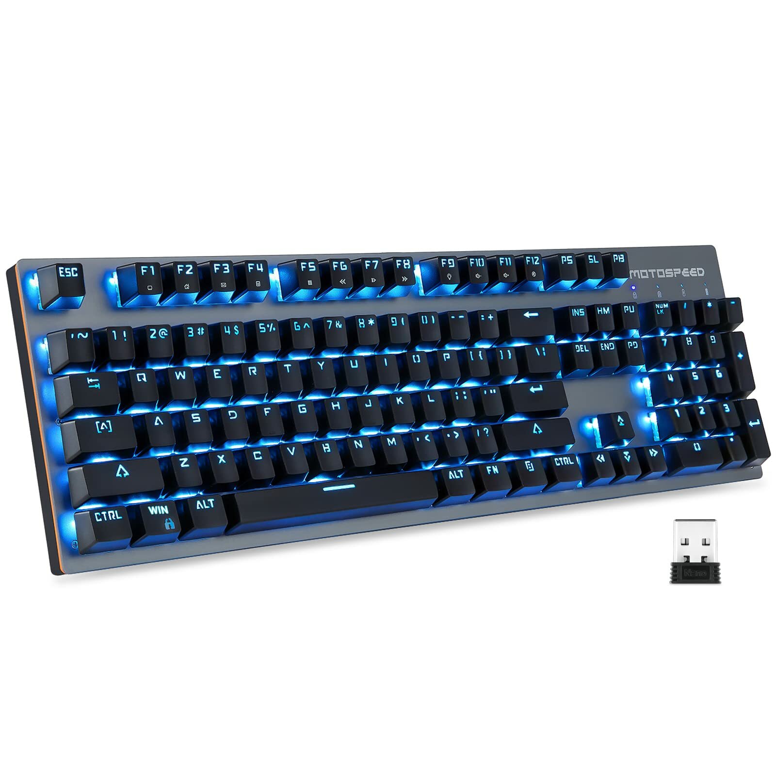 

MOTOSPEED GK89 104 Keys Dual Mode Mechanical Gaming Keyboard RGB Backlit NKRO 2.4GHz Wireless/USB Wired Gaming Keyboard