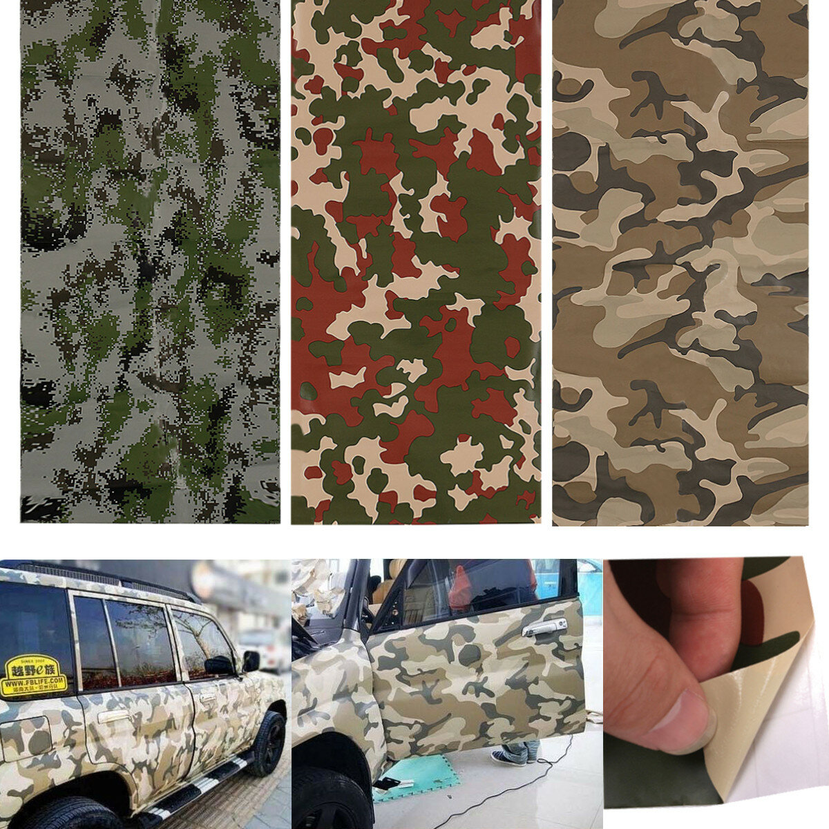 150x60cm camo camouflage auto stickers bos woestijn digitale vinyl film wrap sticker luchtbel gratis