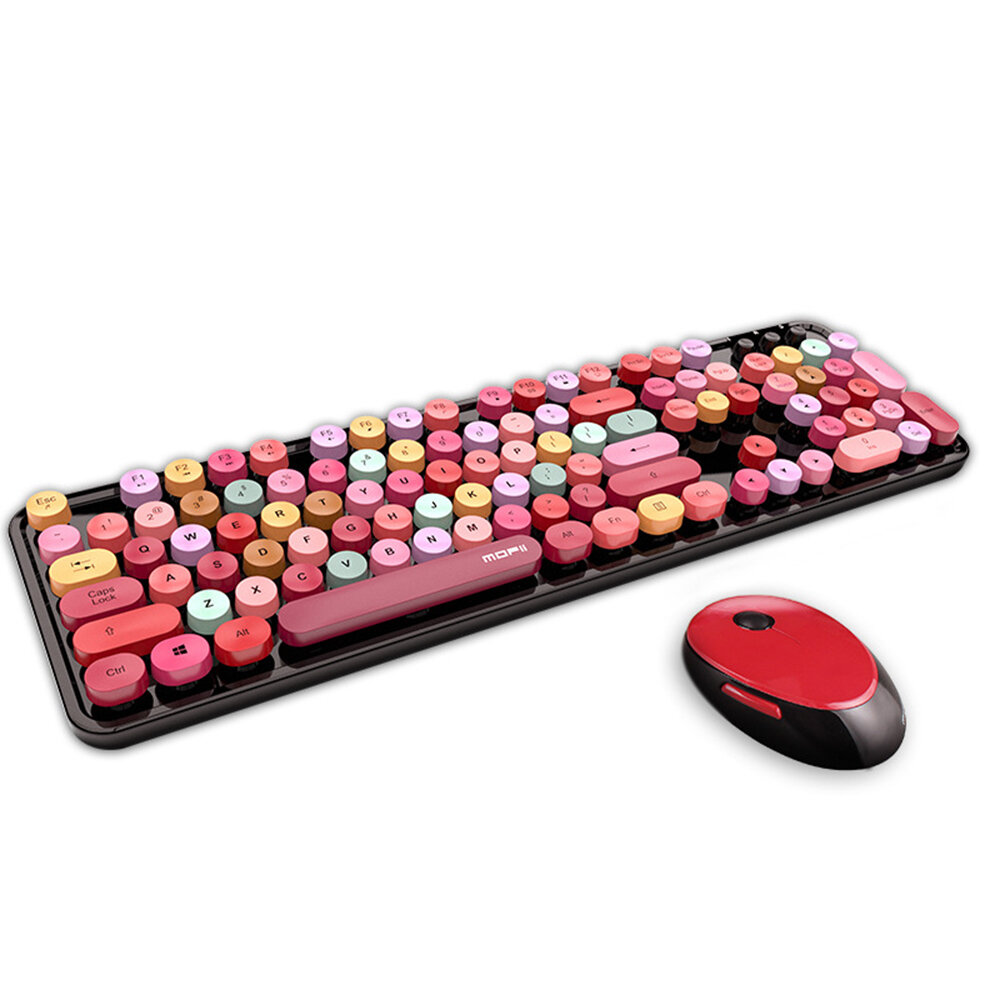 MOFii Sweet Colorful 2.4G Draadloze Toetsenbord Muis Combo 104 Toetsen Multi-Color Leuke Toetsenbord