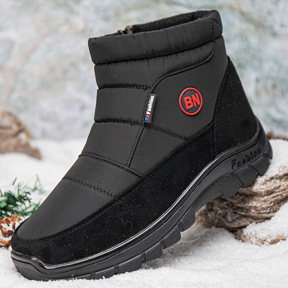 Men Waterproof Slip Resistant Side-zip Winter Thicken Warm Snow Boots
