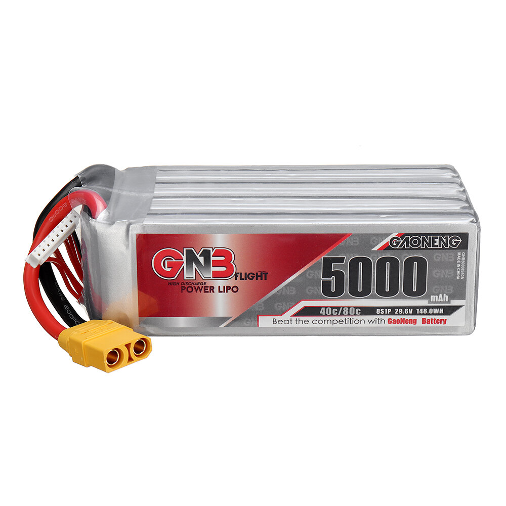 Gaoneng GNB 29.6V 5000mAh 40C 8S LiPo-batterij XT60/XT90/T Plug voor FPV Racing Drone