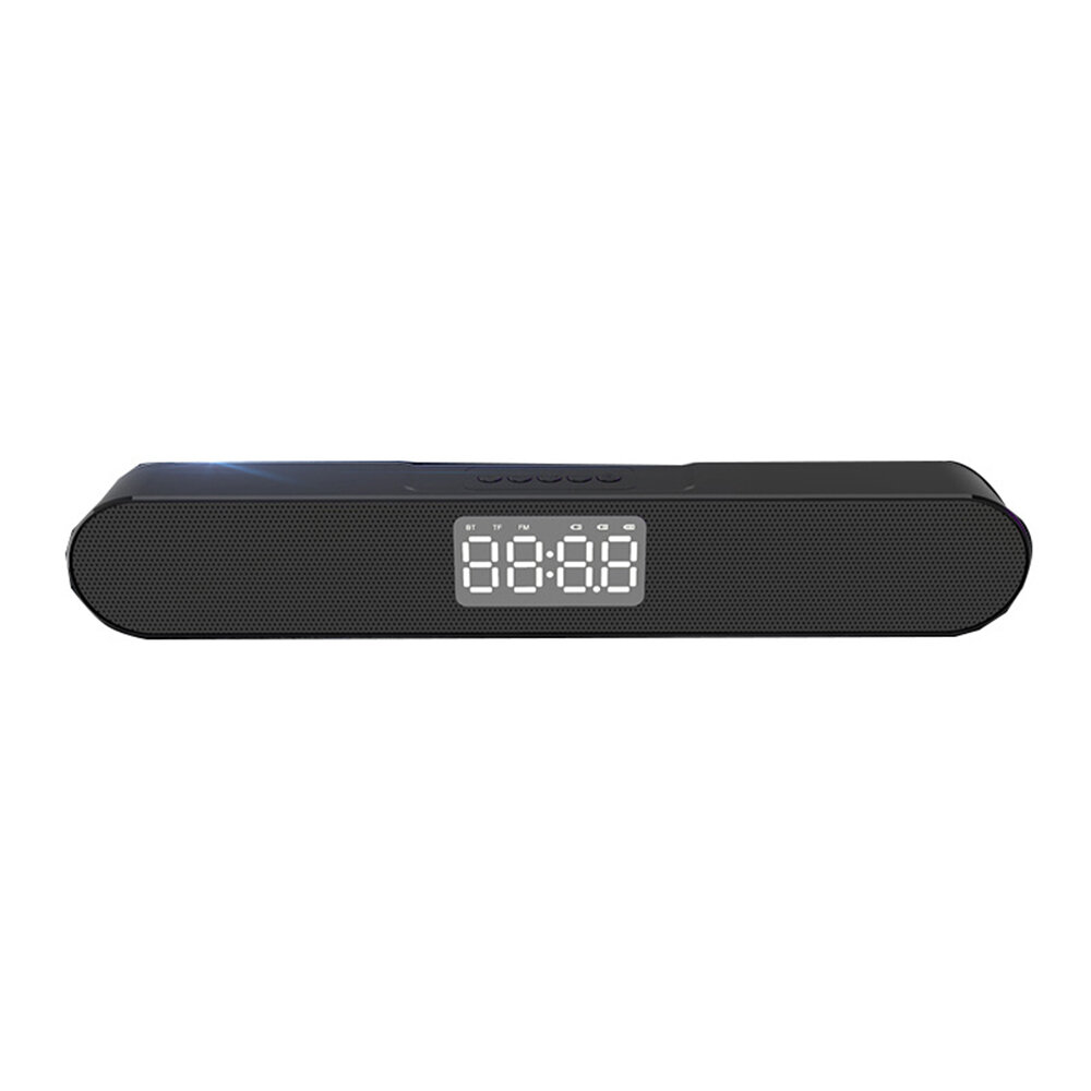 Draadloze Bluetooth-luidspreker Dubbele eenheden 3D-geluid LED-display Wekker FM-radio Soundbar Desk
