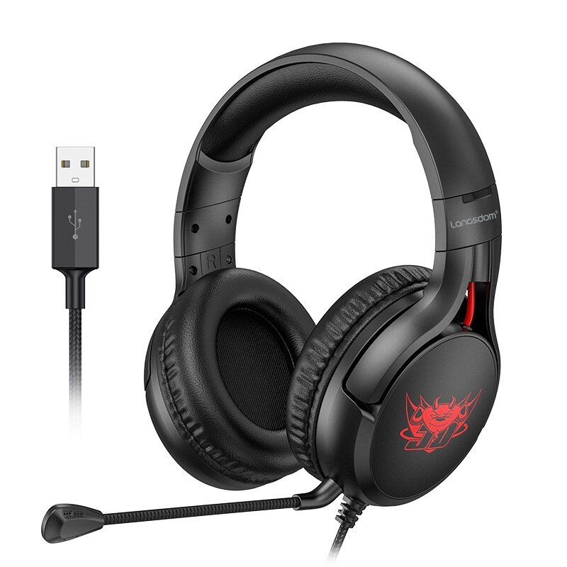 

Langsdom G4 HiFi 7.1 USB Noise Cancelling Gaming Wired PUBG Headphone Gamer Earphone with Detachable Mic for PC PS4 Xbox