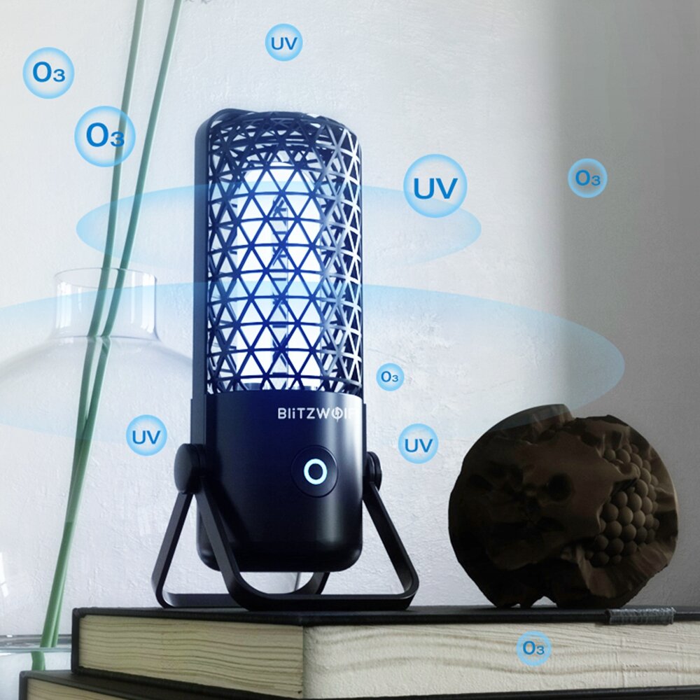 BlitzWolf® BW-FUN4 UV Sterilizing lamp Portable 99.99% Sterilization Rate UV Lamp Ozone 360° Disinfection UV Sterilizer Lamp
