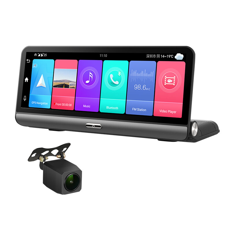 Στα €99.31 από αποθήκη Κίνας | P03 HD1080P 8Inch Dashboard Car DVR Camera 2+32G 4G Android 8.1 ADAS Auto Video Recorder WIFI GPS Navigator