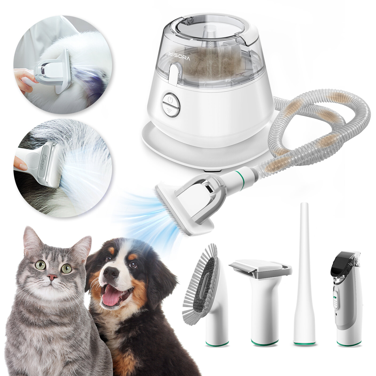 best price,yisora,p20s,dog,cat,pet,hair,trimmer,clipper,with,vacuum,discount