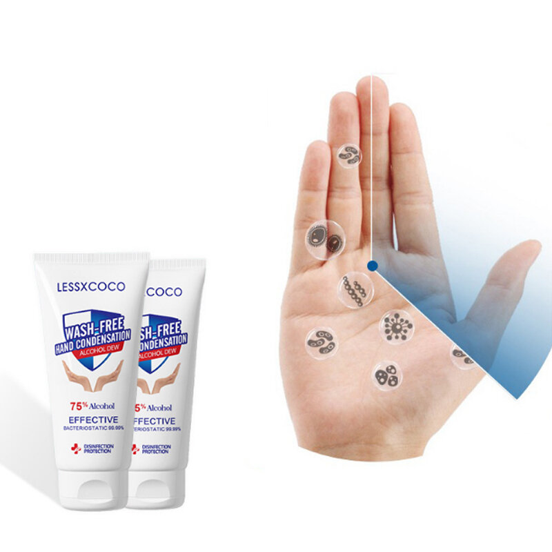 2PCS 100 ml Draagbare desinfecterende handgel Wash Free 75% alcohol Handzeep Anti-bacteriën Hydraterende huid Bacteriostatisch ionenreiniging op reis