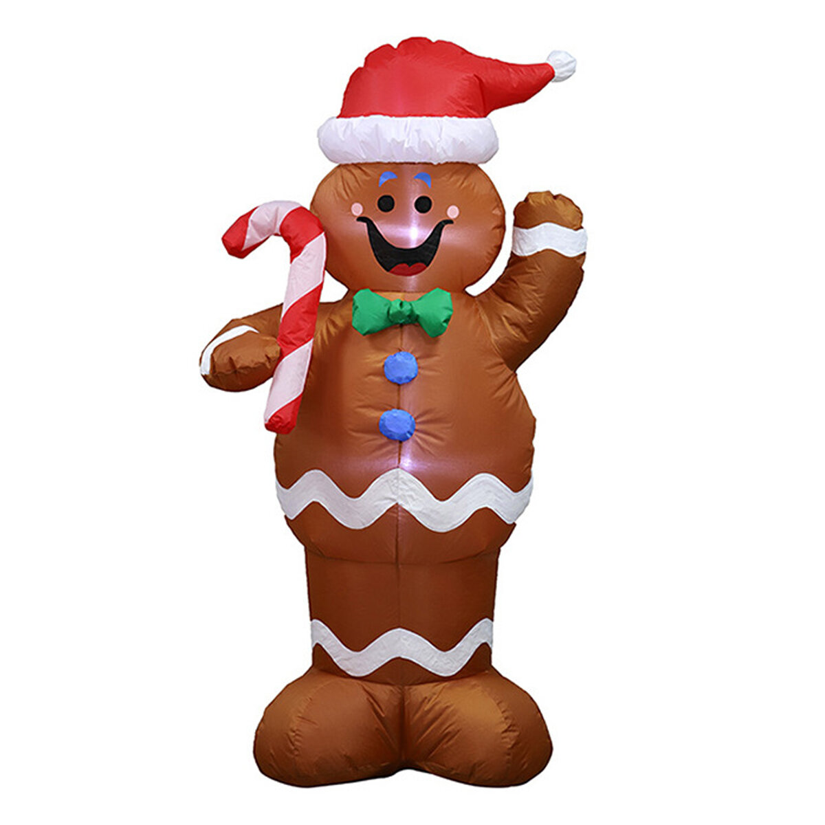 Inflatable 150cm Gingerbread Man Waterproof Polyester Fabric LED Lighting Toy For Christmas Home Party Decoration