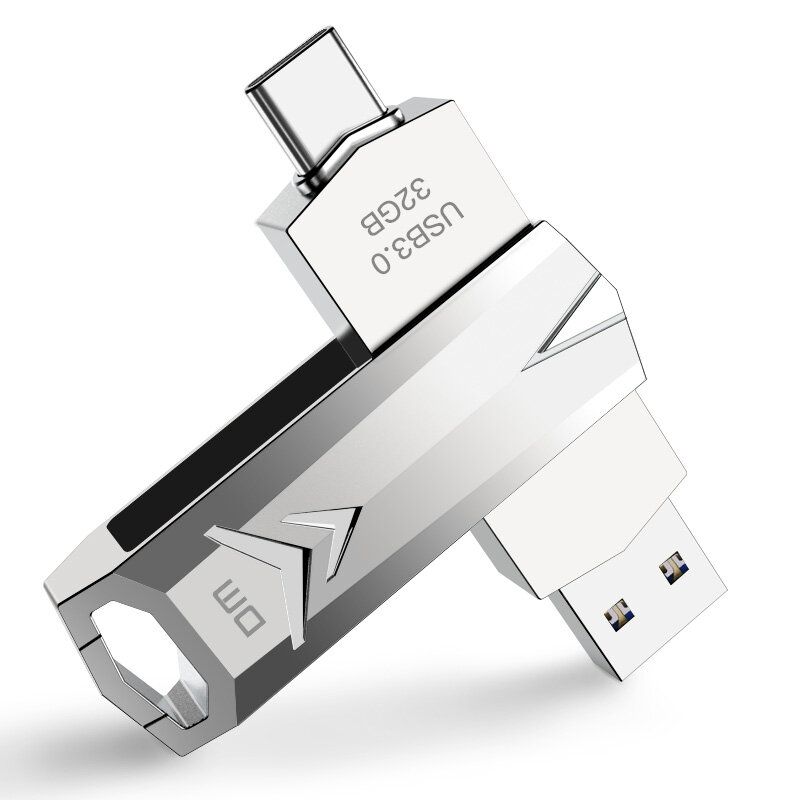 DM PD098 USB3.0&Type-C Flash Drive High-speed Pendrive 64GB/128GB/256GB/512GB Dual Metal Interface Memory USB Stick