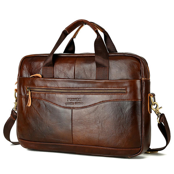 Wax oil cow leather vintage handbag business briefcase crossbody ...