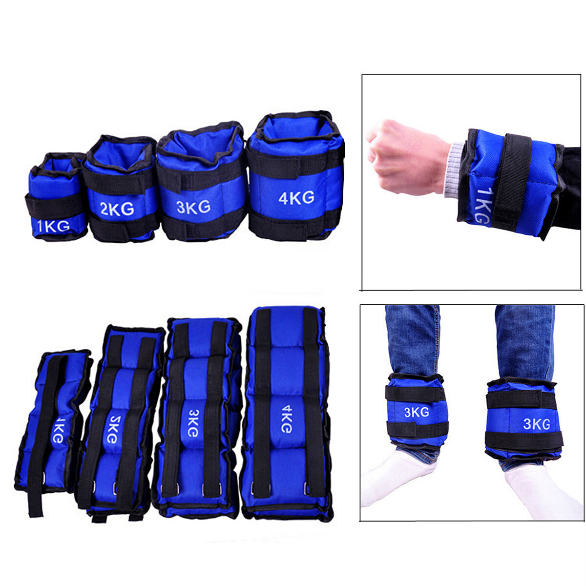 2PCS 1-4KG Weight-bearing Leggings Sandbag Home Gym Muscle Training Rehabilitation Training Sand Bag
