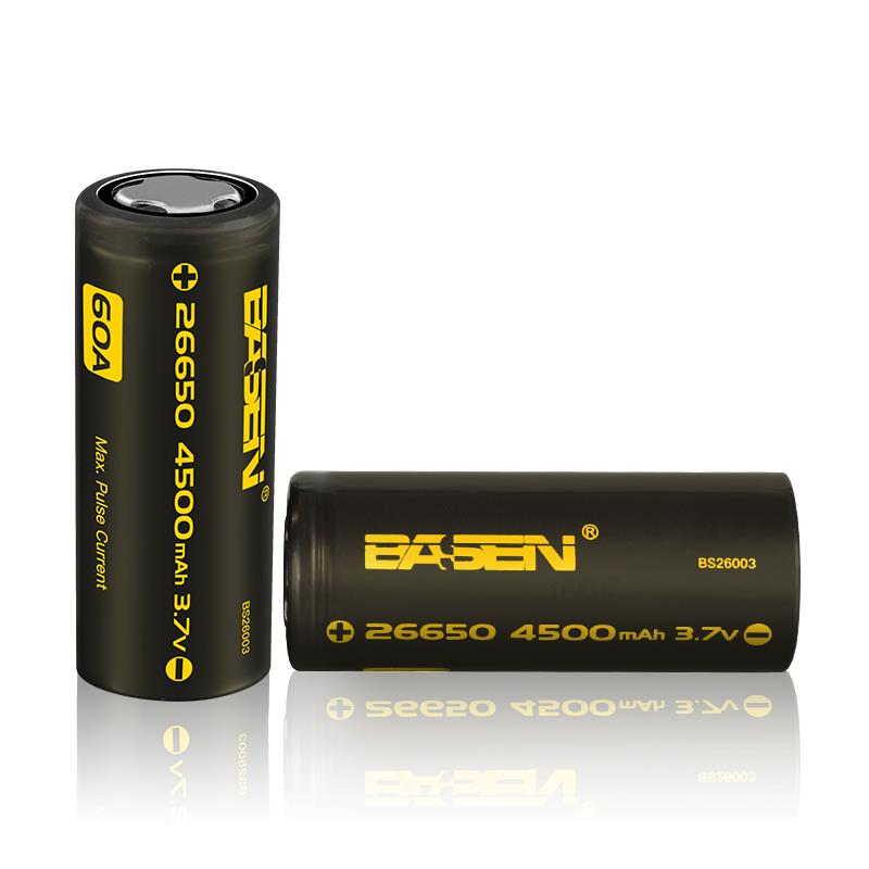 10 stks Basen BS26003 26650 4500 mah 3.7 V 60A Unprotect Flat Top Oplaadbare Li-ion Batterij