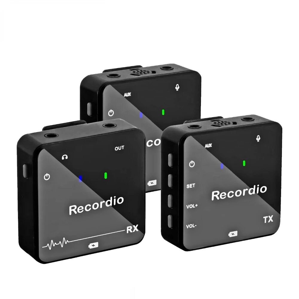 Recordio GAW-810 Draagbare draadloze Lavalier-microfoon Ruisonderdrukking voor het opnemen van live-