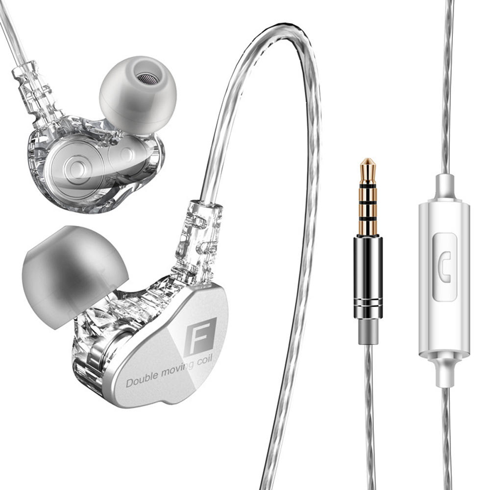 

QKZ CK9 3.5mm In-Ear Dual Moving Coil Earbuds HiFi Earphone With Microphone