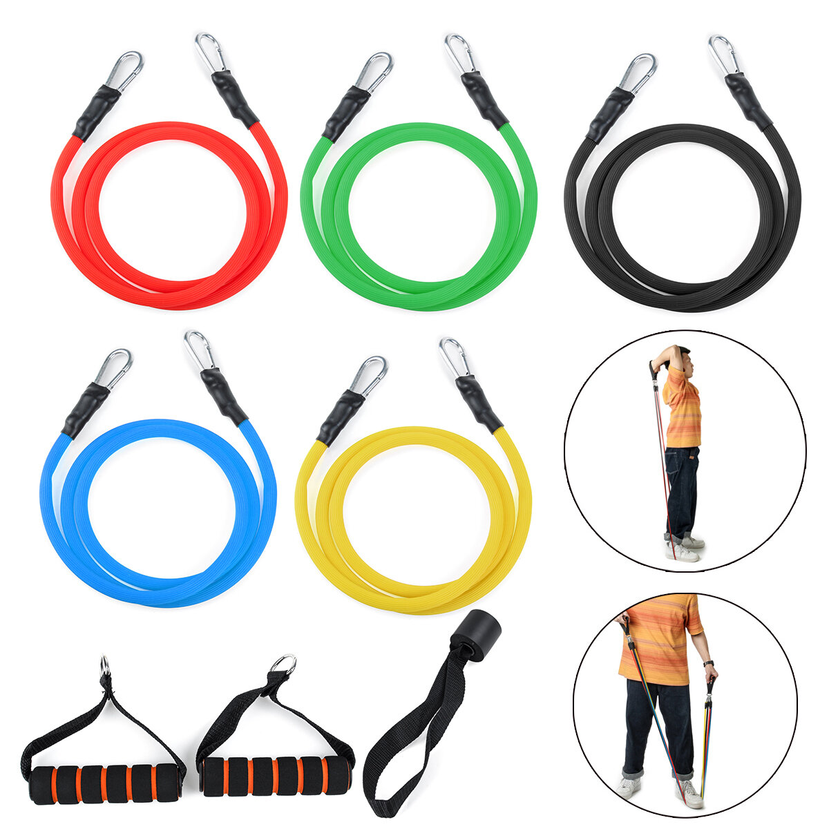 

11PCS Resistance Bands Set Home Fitness Exercise Straps Gym Training Strength Pull Tubes