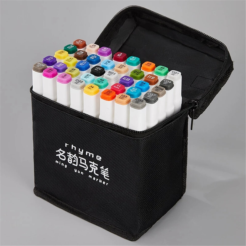 

30/40/60/80 Colors Double Head Marker Pen Set Dual Tip Art Watercolor Drawing Pen Brush Students Hand Painted Supplies