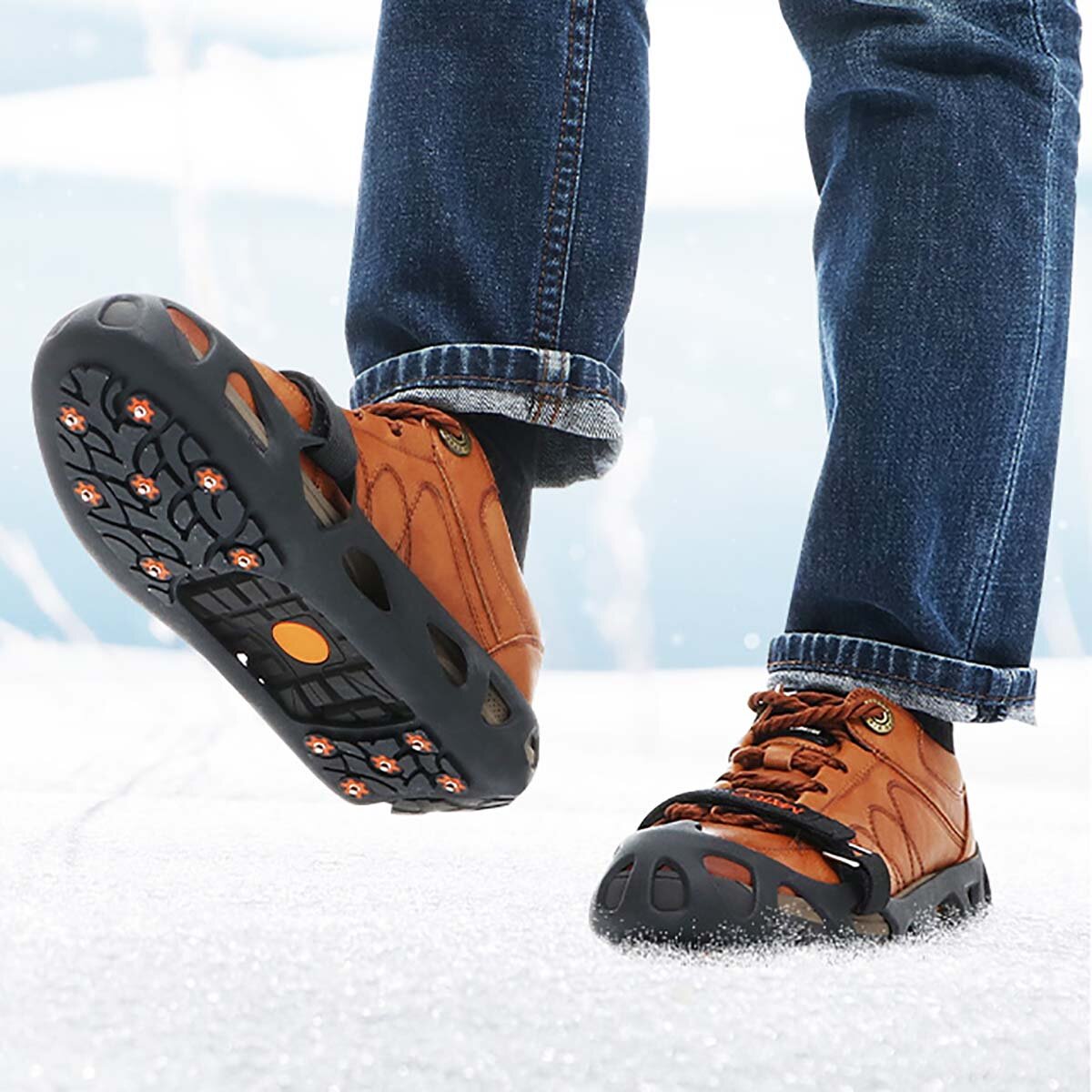 Στα 9.19 € από αποθήκη Γαλλίας | MATTC Crampons Ice Snow Traction Cleats Microspikes Ice Claws with 12 Steel Spike for Hiking Climbing Walking for Men Women