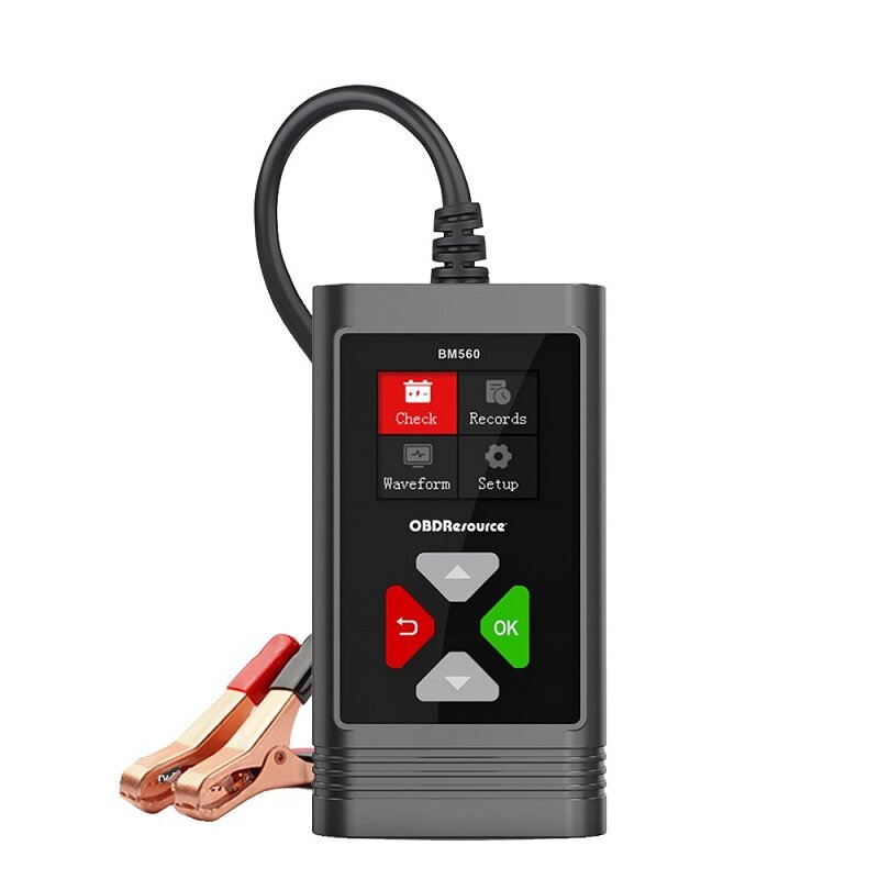 

BM560 Car Battery Tester 12V 6V Analyzer 100-2000 CCA 2-220AH Cranking Test Reverse Protection Charge Check PK KW650