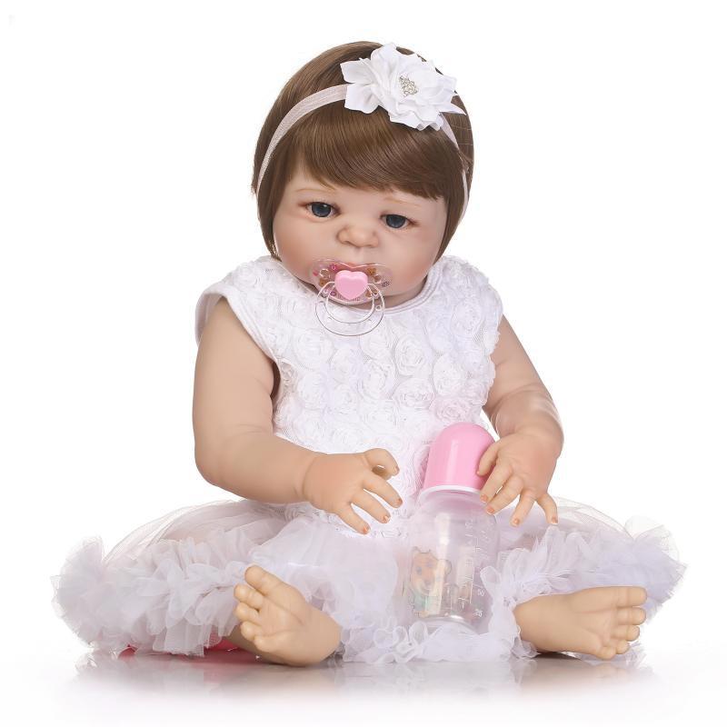 NPK 22inch Reborn Baby Doll Realistische Levenachtige Girl Doll Vinyl Speel Huis Toy