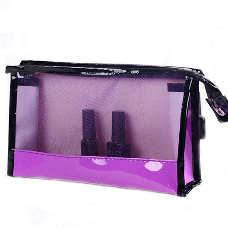 女性の旅行PVC化粧品バッグ防水透明なジッパーの収納袋