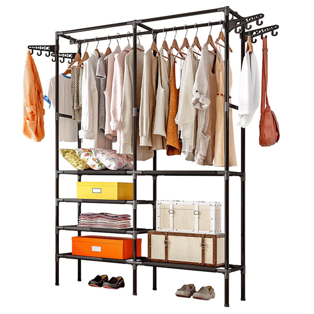 Coat Hanger Rack Shoe Rack MultifunctionalHat Clothes Umbrella Hangers Storage Shelf Book File Shelv