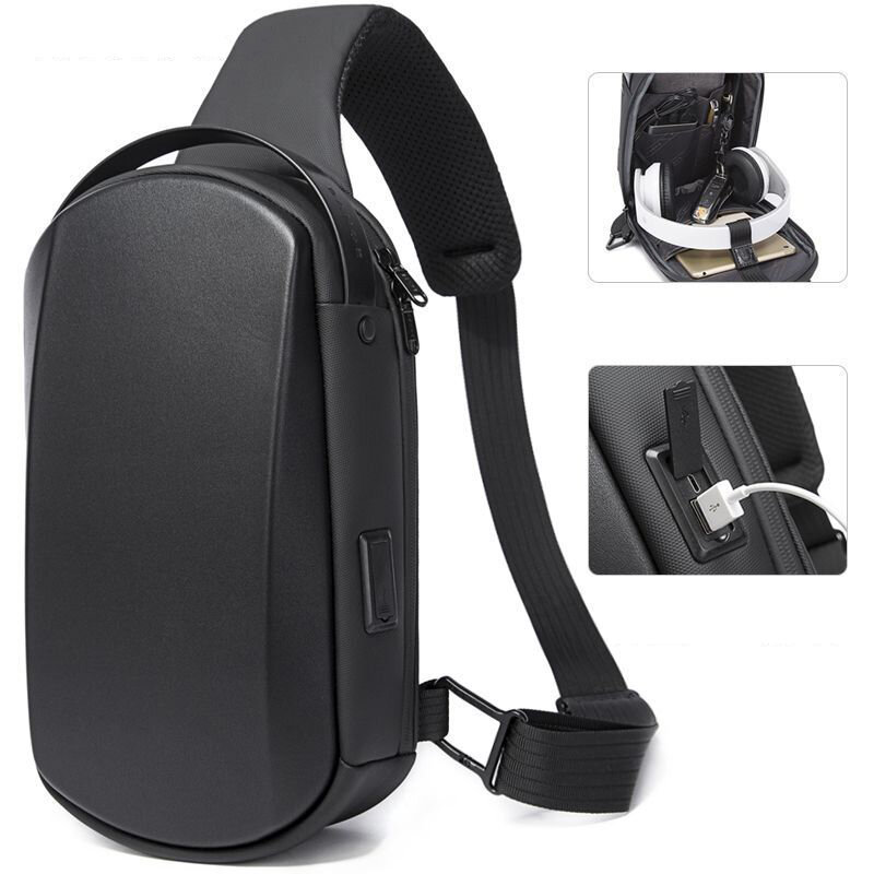 BANGE EVA Σακίδιο Πλάτης Sling Bag USB Crossbody Ωμική Τσάντα Θήκη Στήθους για Άνδρες και Γυναίκες