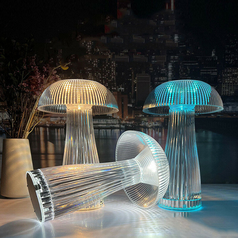 

Transparent Nightlight Mushrooms Lamp Bedroom Night Lamp Jellyfish Lamp Party Lighting Crystal Table Light Ramadan Decor