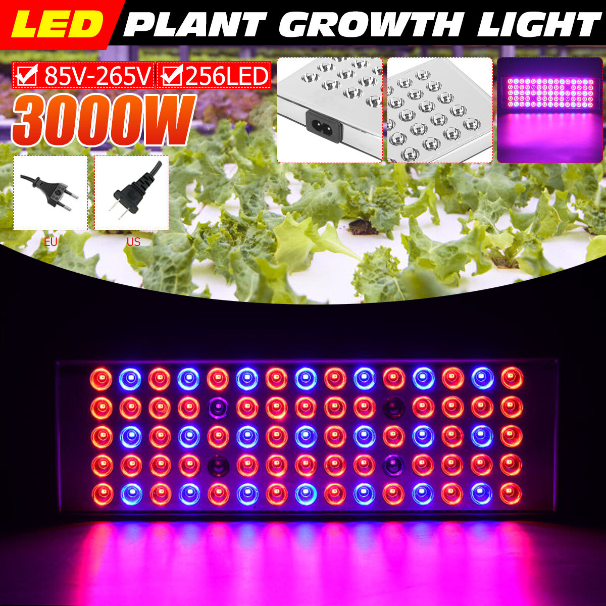 800W LED Grow Light Full Spectrum Growing Plant Lamp voor hydrocultuur Veg Indoor