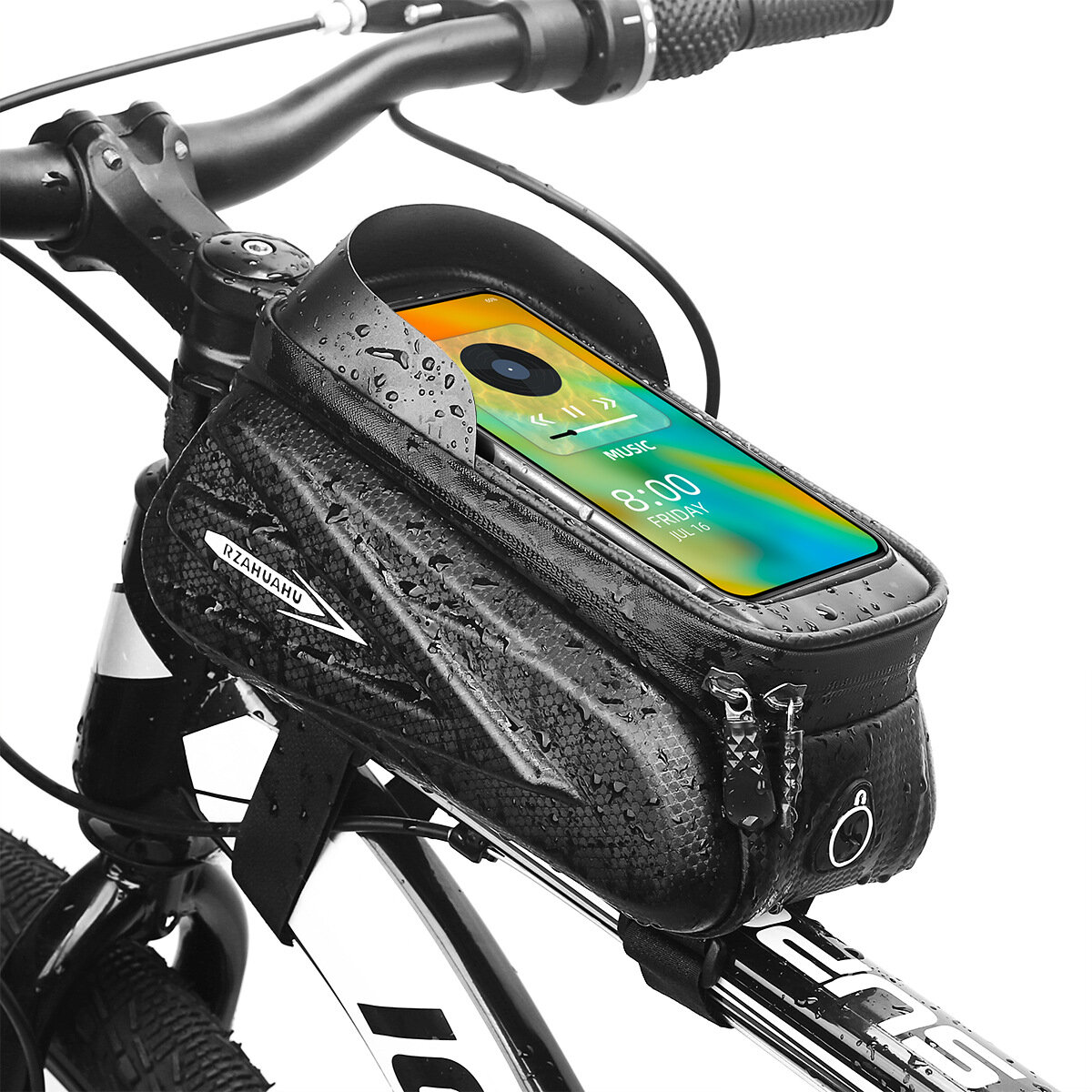 Bicycle Bag 1.5L Frame Front Tube Cycling Bike Phone Mount Bag Waterproof Phone Case Holder 7.2 Inches Touchscreen Bag A