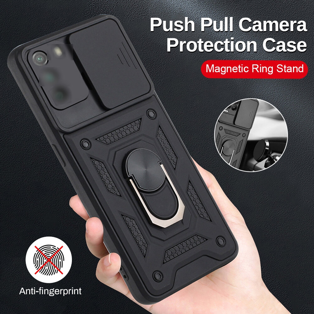 

Bakeey for Poco F3/ Xiaomi Redmi K40 Case Armor Bumpers Shockproof Magnetic with 360 Rotation Finger Ring Holder Stand S
