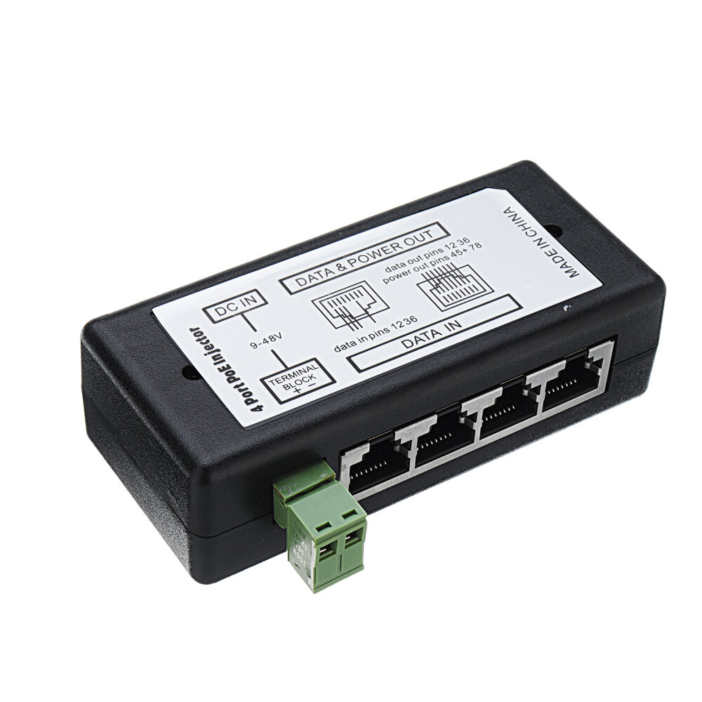 

4 порта POE инжектор POE разветвитель для сети видеонаблюдения POE камера Power Over Ethernet IEEE802.3af