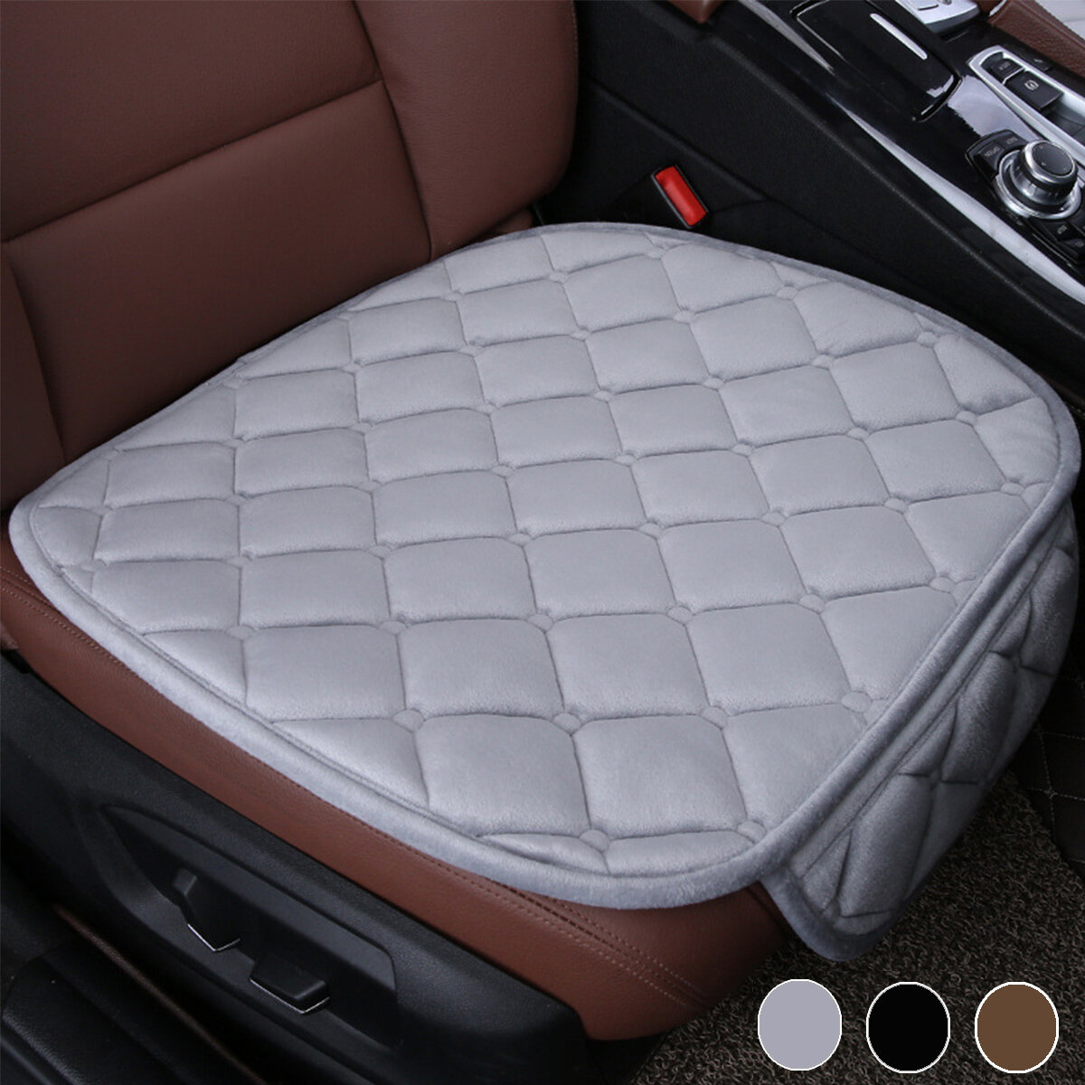 Универсальная передняя автомобильная подушка из короткого меха, накладка на сиденье из флиса, комфортабельная защитная подушка, теплый подогреватель.