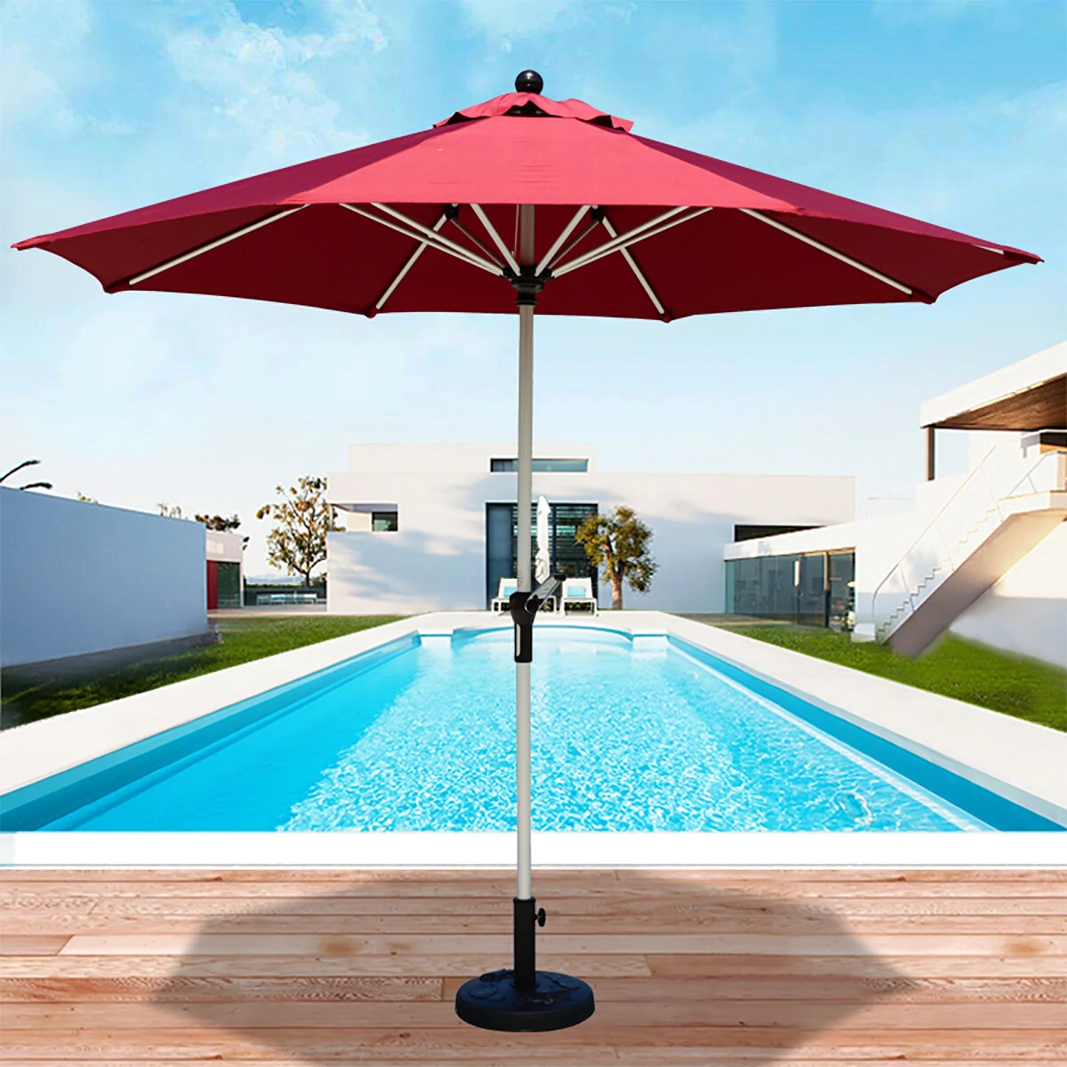 2.7m 8 Arm Parasol Canopy Cover Waterproof Awning Sun Shade Shelter Outdoor Garden Patio
