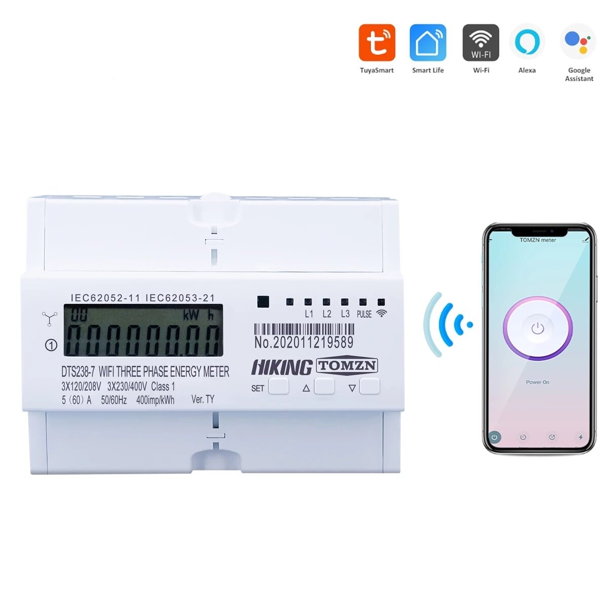 best price,80a,tuya,3,phase,din,rail,wifi,smart,energy,meter,eu,coupon,price,discount