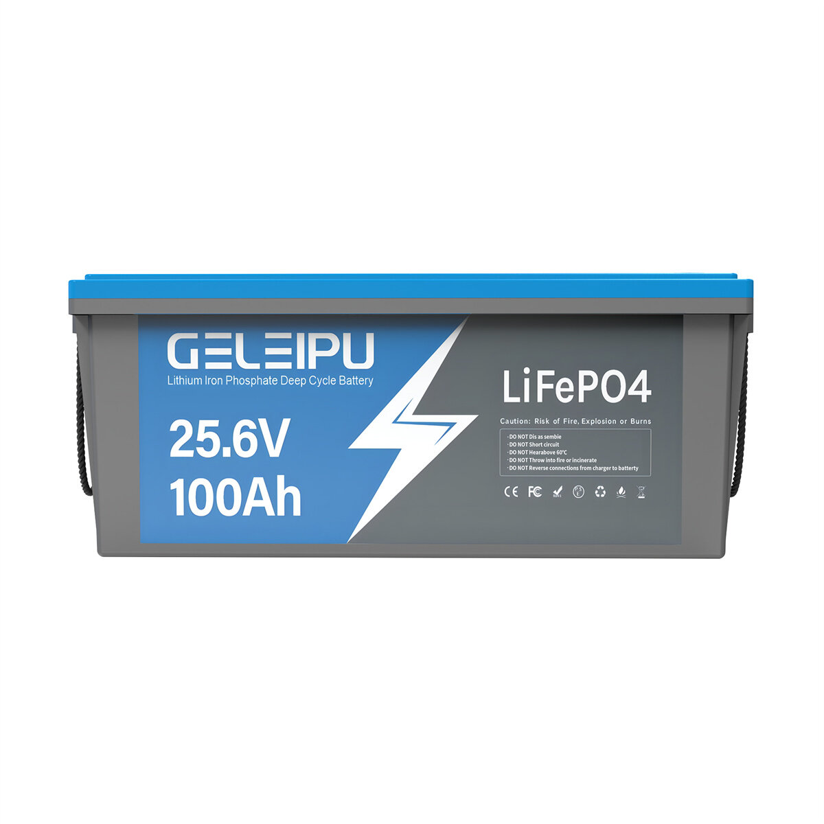 [EU Direct] GELEIPU 24V 25.6V 100Ah LiFePO4 akkumulátor, 2560Wh újratölthető lítium akkumulátor, beépített 100A BMS-szel, tökéletes trollingmotorokhoz és napelemes rendszerekhez.