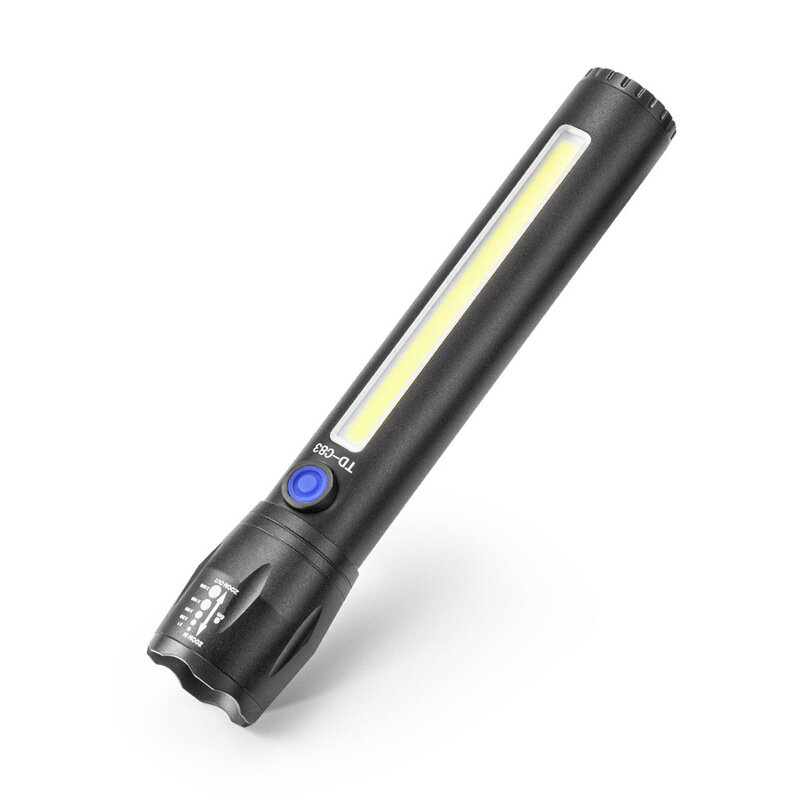 

XANES® Q5-XPE 300LM 200m COB Zoomable Flashlight with Side Light USB Rechargeable Waterproof 18650 Mini Torch